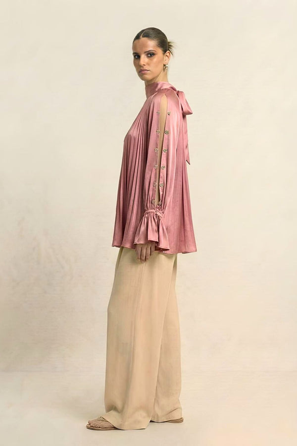 Brick Red Halter Neck Blouse
