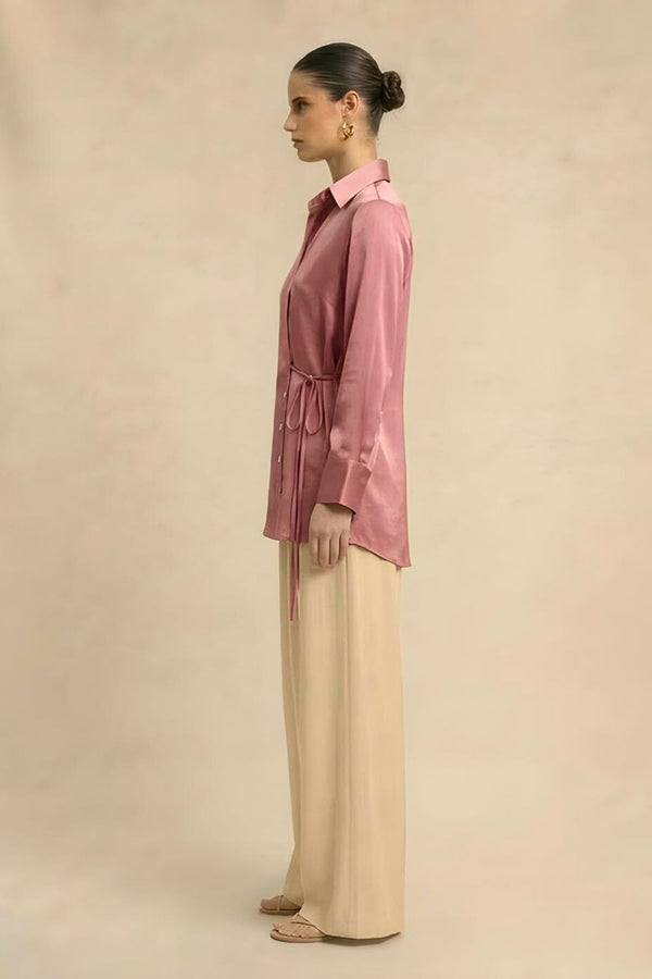 Brick Red Wrap Blouse