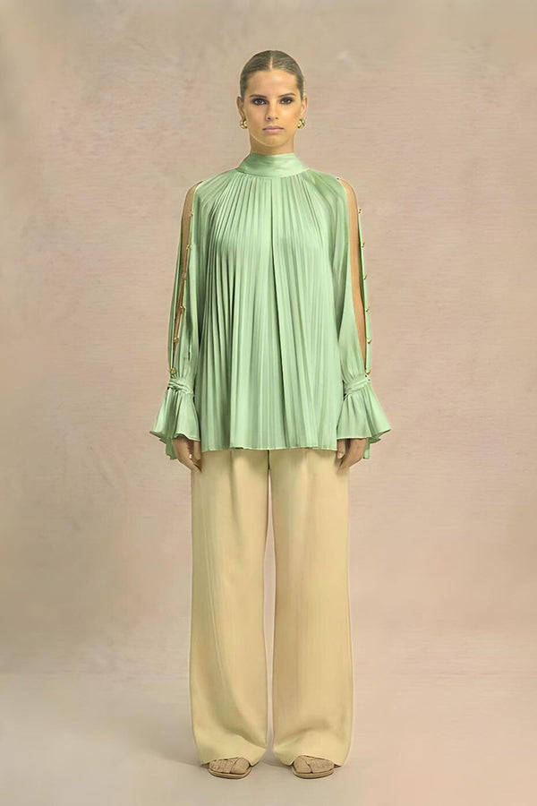 Ash Green Halter Neck Blouse