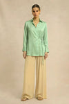 Ash Green Wrap Blouse