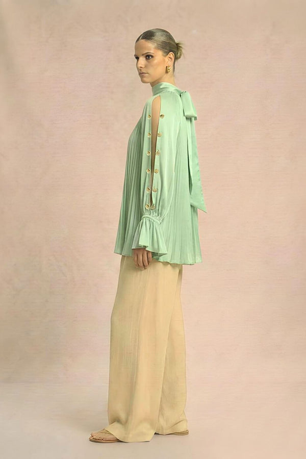 Ash Green Halter Neck Blouse