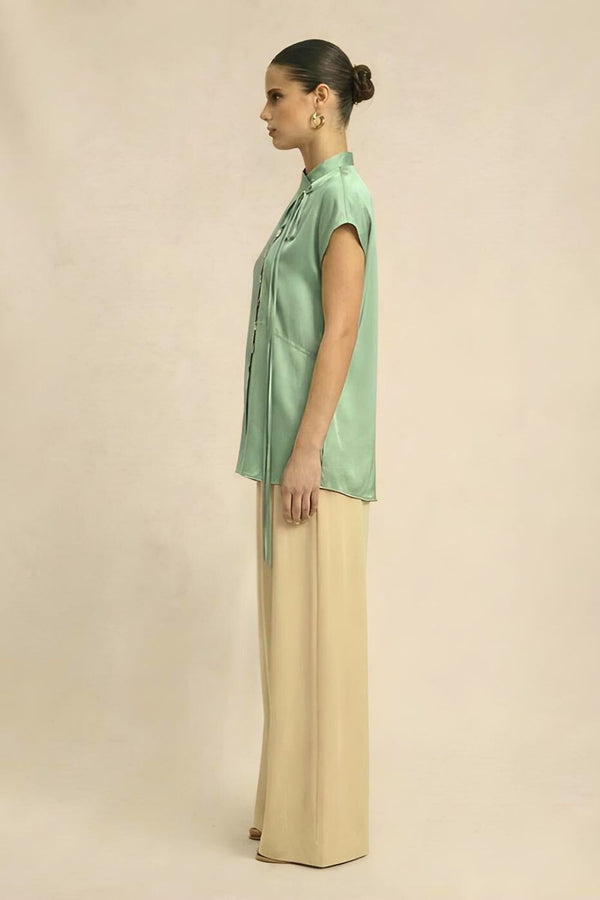 Ash Green Crew Neck Blouse