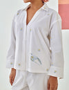 White Co-ord Set With Floral Embroidery