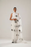 MJ FLORAL SAREE (WHITE)