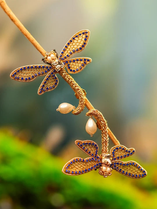 Blue Dragonfly Earrings