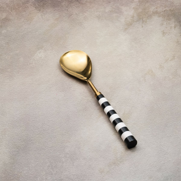Black & White Serving Spoons Set-Rose Gold