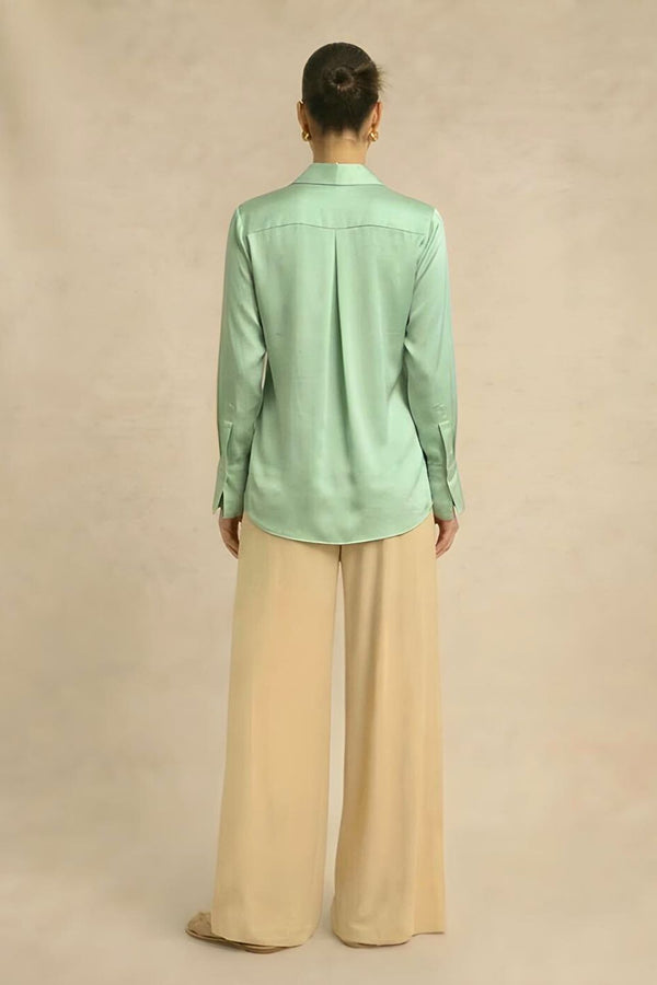 Ash Green Wrap Blouse