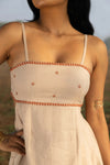 Beatrice Tie-up Dress - beige