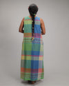 Theresa Multicolor Handwoven Checks Straight Fit Two Way Dress