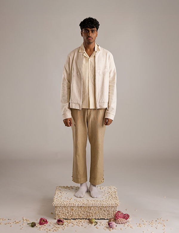 Kaamdhenu Embroidered Bomber - OW