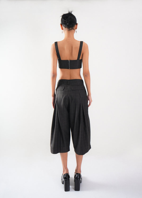Utility Pleated Culotte Shorts