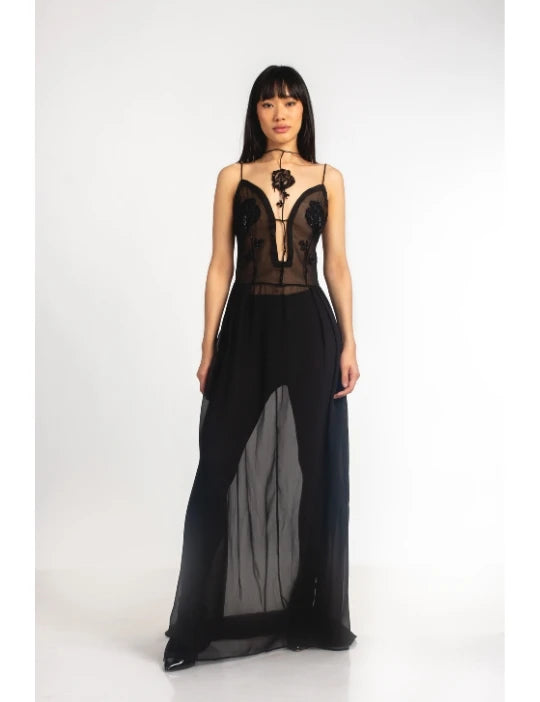 Maxi Dress with Hand Embroidery