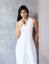 Logus White Collar Dress