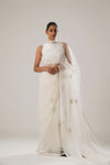 White Floral Organza Saree