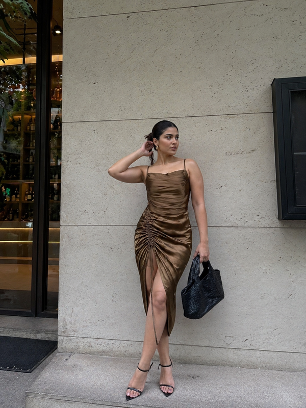 Midnight Gold Metallic Dress