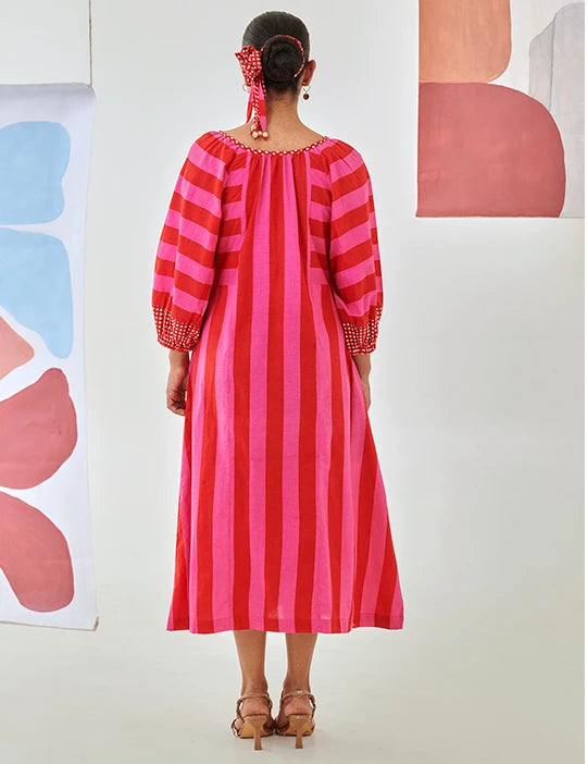 Striped Box Pleat Dress
