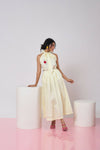 Pastel Yellow Pleated Skirt with Frilled Top
