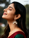 Crystal fringe earrings gold