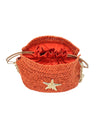 Raffia Bucket bag with emblem