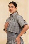 Pleat Play Crop - Grey