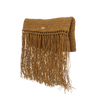Raffia Foldover Clutch with Tassel - Natural