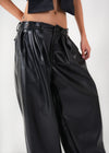 Pleated Leather Pants