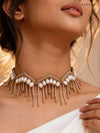 Crystal Fringe gold Choker