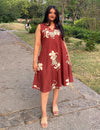 Scallop Dress Rust