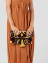 Velvet Silk Fold Over Clutch