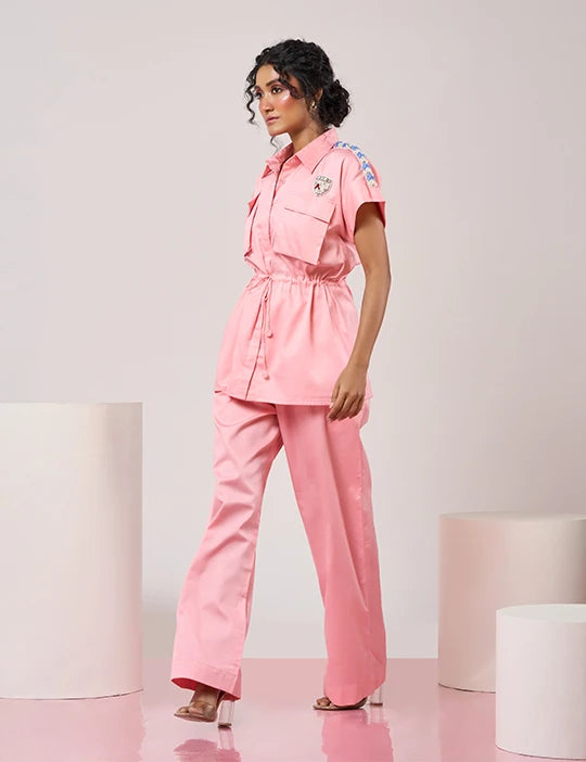 Peach-Pink Co-ord Set
