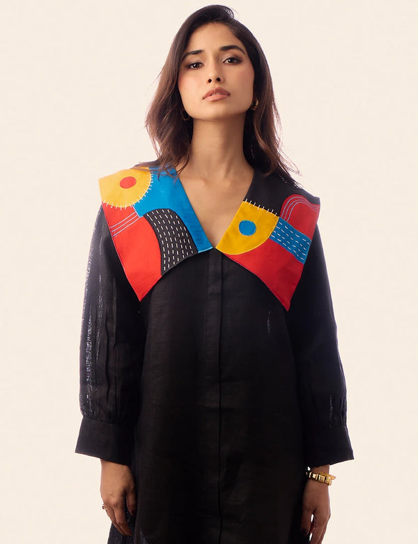 Abstract Black short Dress