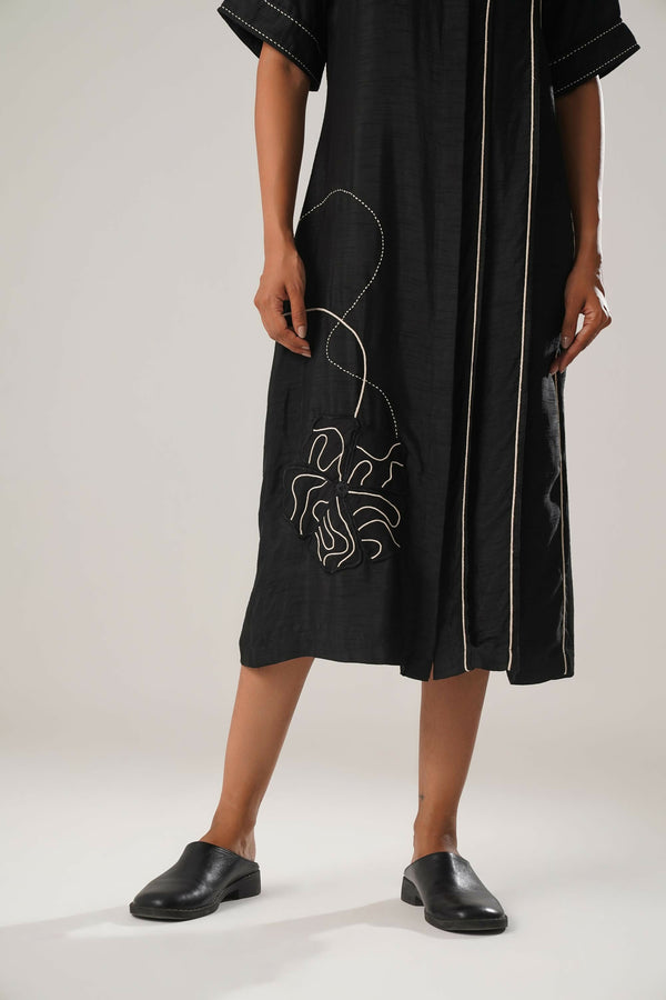 MJ Pleated Dress (Black)