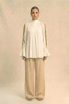 Ivory White Halter Neck Blouse