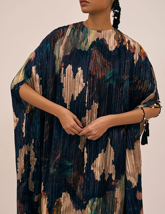 Prussian Blue Bloom Kaftan