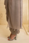 Starlight Pre-Draped Saree - Silver
