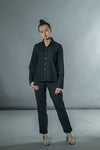 Shirt with Cross Pleats
