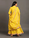 Yellow Jodha Anarkali Sharara Set