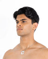 Edge Pendant with Gems Silver
