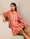 Stripe Printed Short Dress