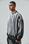 B/W Pleated Bomber Jacket And Pants
