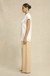 Ivory White Crew Neck Blouse