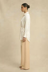 Ivory White Wrap Blouse