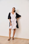 White & Black Short Party Dress