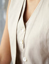 Logus Solid Linen Double Waistcoats Set