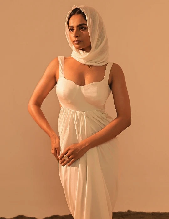 Poe Satin Drape Dress