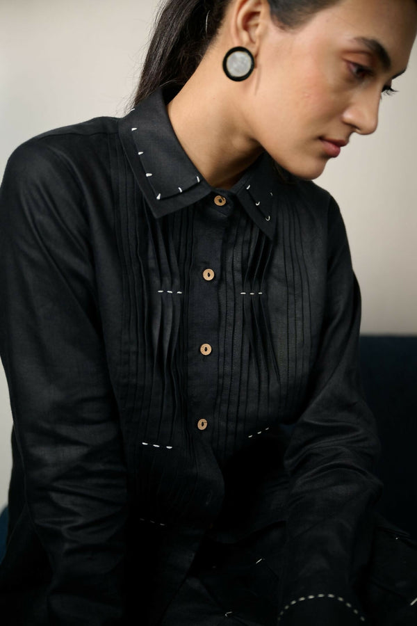 Ebony Pintucks Shirt