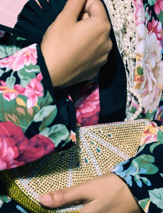 Logus Lemon Crystal Embellished Clutch
