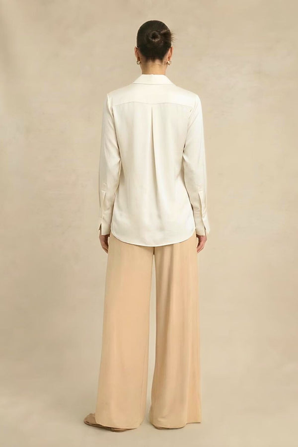 Ivory White Wrap Blouse
