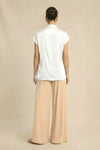 Ivory White Crew Neck Blouse