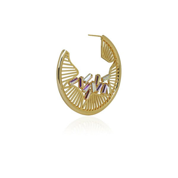 LYNN HOOP EARRINGS-purple